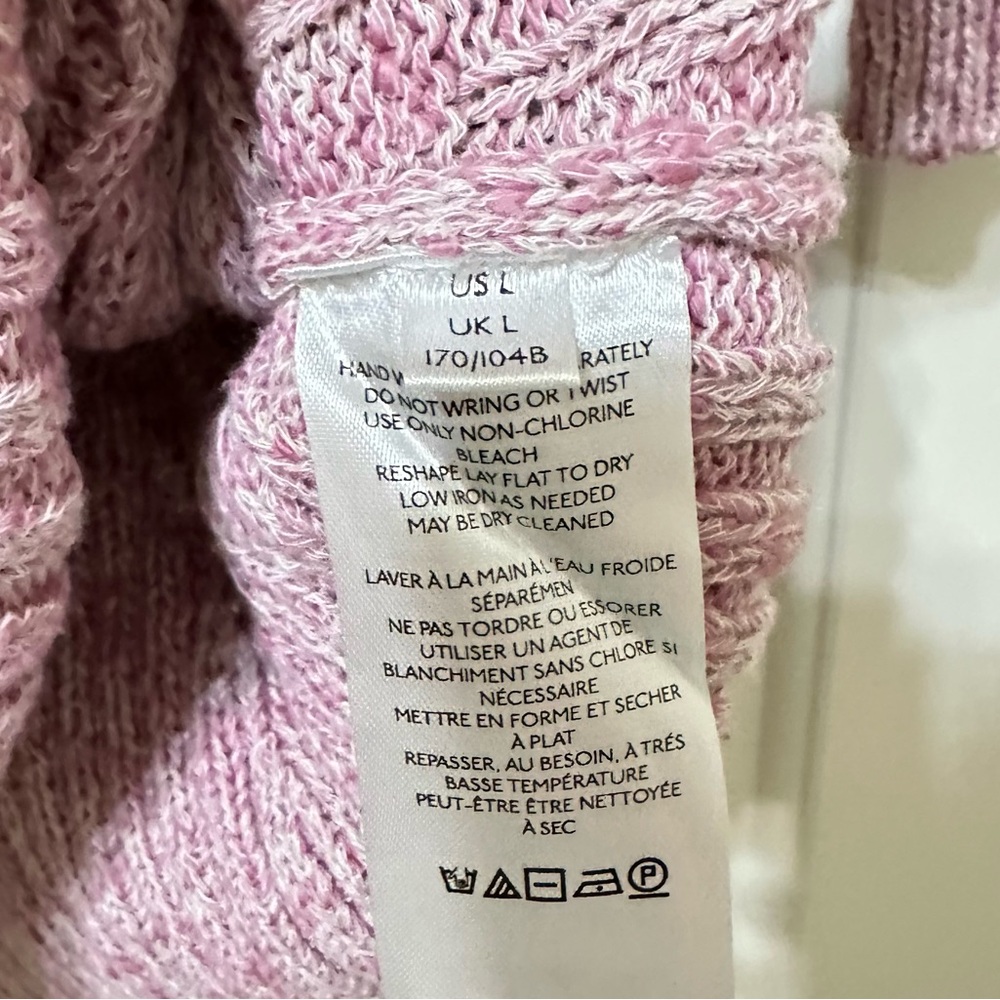 Free People Mont Blanc Pink Knit Sweater Dress Size Large Zip Up - Picture 8 of 8